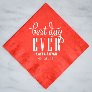 Personalized Best Day Ever Party Napkins - Set of 100