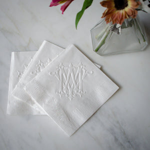 Embossed Personalized Cocktail Size Party Napkins