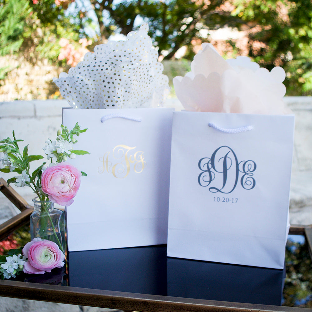 Personalized Monogram Wedding Tote Bags - GB Design House