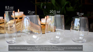 Monogrammed Stemless Wine Glasses & Champagne Flutes