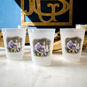 Watercolor Monogram Frosted Cups