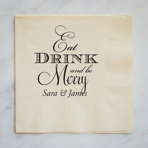 Eat Drink and Be Merry Napkins - Set of 100
