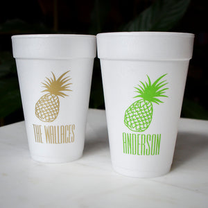 Pineapple Styrofoam Cups