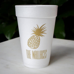Custom Tropical Pineapple Foam Cups
