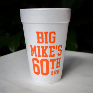 Personalized 60th Birthday Styrofoam Cups