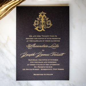 Black & Gold Foil Wedding Invitations