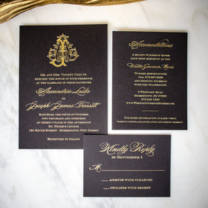 Black & Gold Foil Wedding Invitations