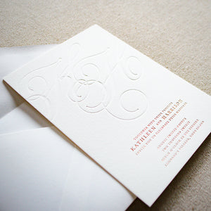 Oversize Initials Letterpress & Foil Wedding Invitations