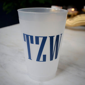 Traditional Couple's Monogram Shatterproof Cups, Personalized Wedding Cup, Custom Rehearsal Dinner, Customizable Engagement Party Plastic