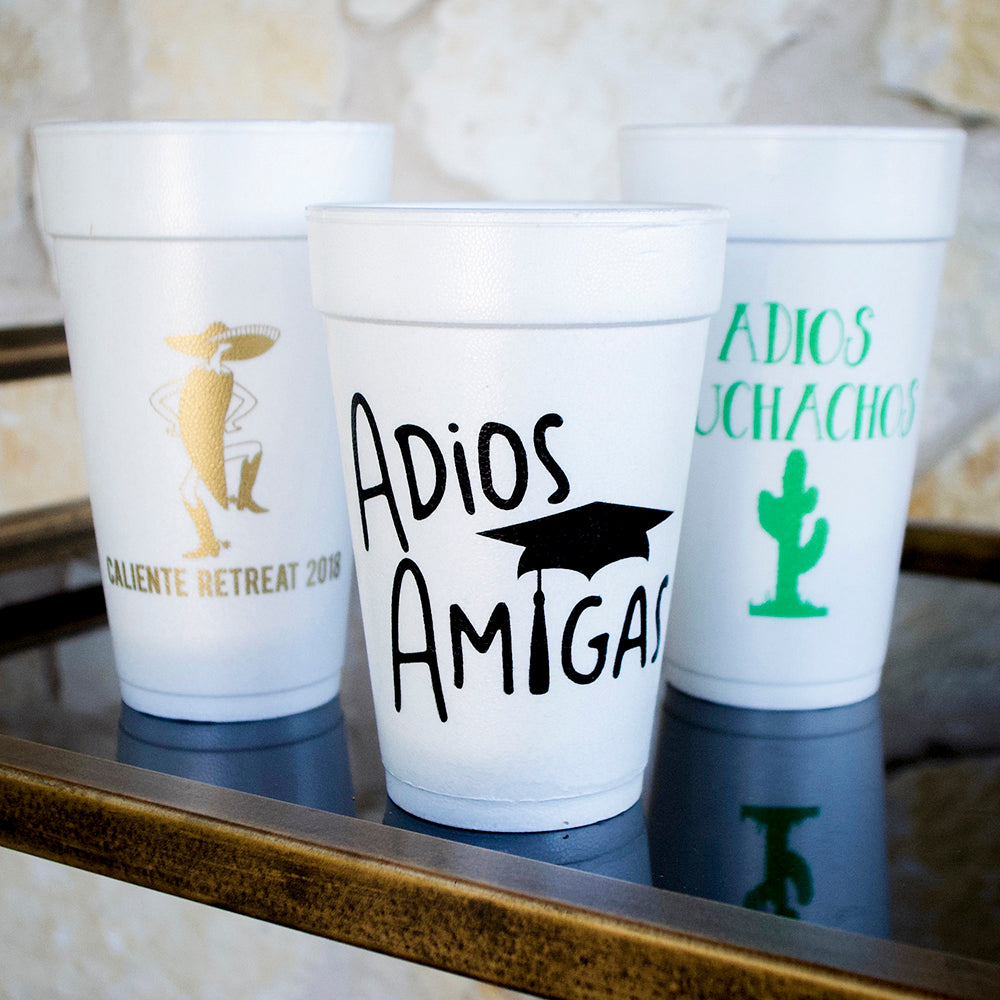 Fiesta Cups, Fiesta Birthday, Personalized Cups, Foam Cups