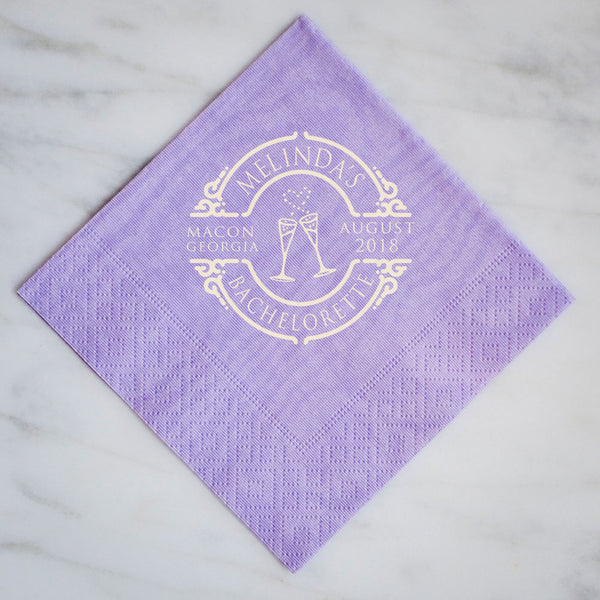 Personalized Bachelorette Moire Napkins GB Design House