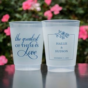 The Greatest Of These Is Love Wedding Shatterproof Cup Favors