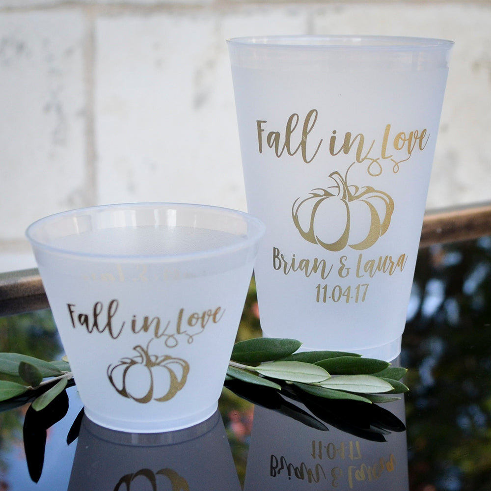 Personalized Heart and Names Shatterproof Wedding Cups - GB Design House