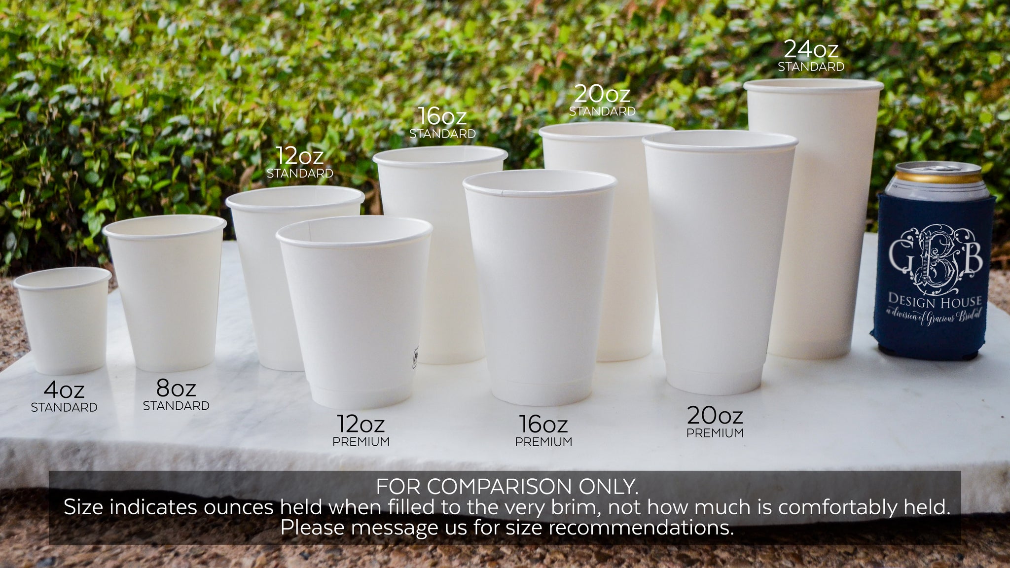 12 oz Paper Cups for Wedding, Custom Wedding Paper Cups