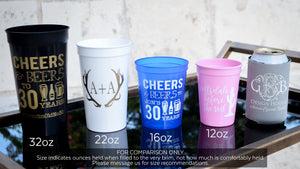 Personalized Sip Sip Hooray Stadium Cups