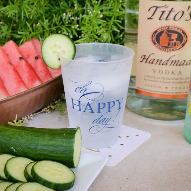 Custom Oh Happy Day Shatterproof Cup Favors