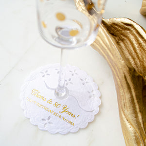 Custom Birthday Wine Stem Wrap Coasters