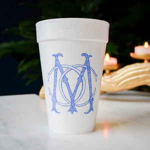 Custom Large Monogram Styrofoam Cups