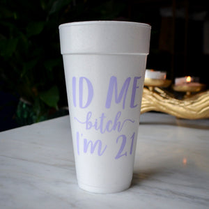Custom 21st Birthday Styrofoam Cups